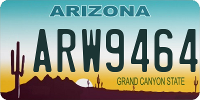 AZ license plate ARW9464