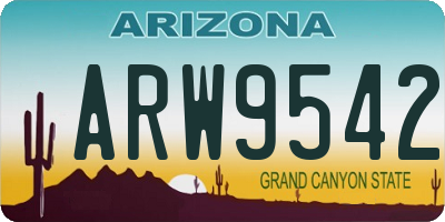 AZ license plate ARW9542
