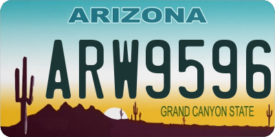 AZ license plate ARW9596