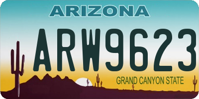 AZ license plate ARW9623