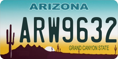 AZ license plate ARW9632
