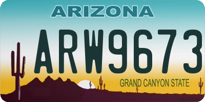 AZ license plate ARW9673