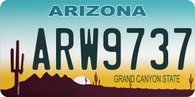 AZ license plate ARW9737