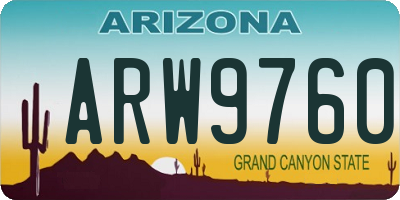 AZ license plate ARW9760