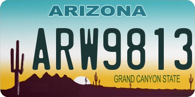 AZ license plate ARW9813