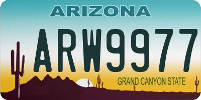 AZ license plate ARW9977