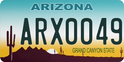 AZ license plate ARX0049