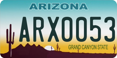 AZ license plate ARX0053