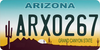 AZ license plate ARX0267