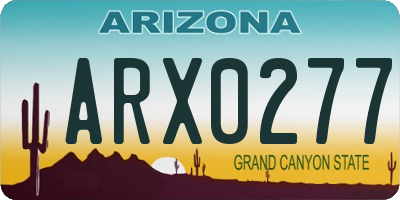 AZ license plate ARX0277