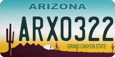 AZ license plate ARX0322