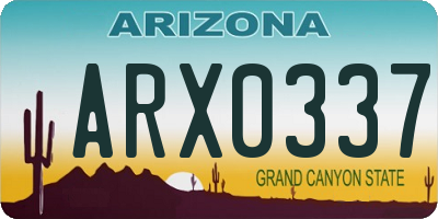 AZ license plate ARX0337