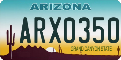 AZ license plate ARX0350
