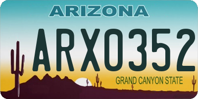 AZ license plate ARX0352