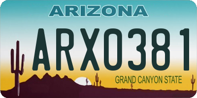 AZ license plate ARX0381