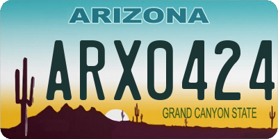 AZ license plate ARX0424