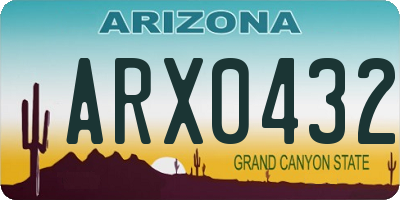 AZ license plate ARX0432