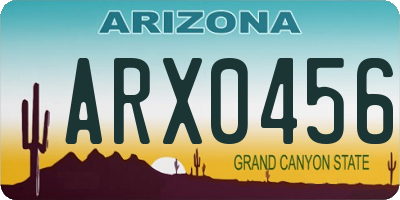 AZ license plate ARX0456
