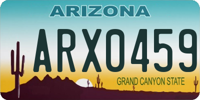 AZ license plate ARX0459