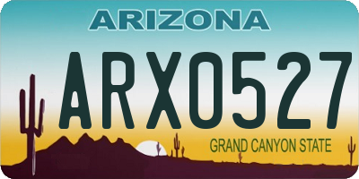 AZ license plate ARX0527