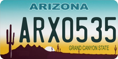 AZ license plate ARX0535