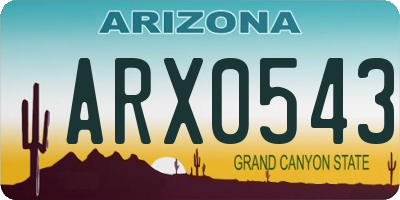 AZ license plate ARX0543