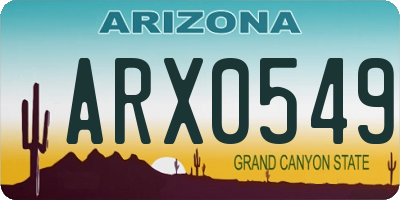 AZ license plate ARX0549