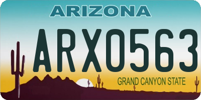 AZ license plate ARX0563