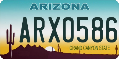 AZ license plate ARX0586