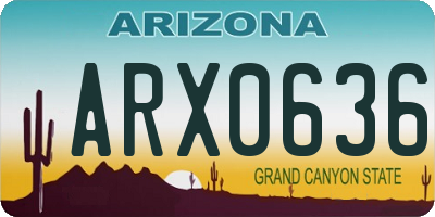 AZ license plate ARX0636