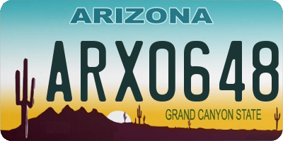 AZ license plate ARX0648