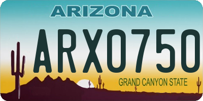 AZ license plate ARX0750