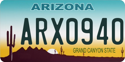 AZ license plate ARX0940