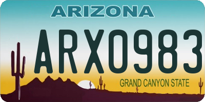 AZ license plate ARX0983