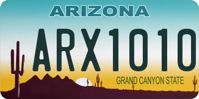 AZ license plate ARX1010
