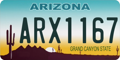 AZ license plate ARX1167