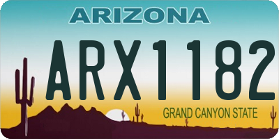 AZ license plate ARX1182