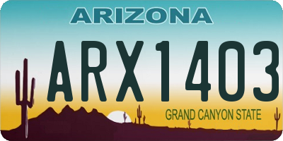 AZ license plate ARX1403