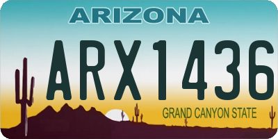 AZ license plate ARX1436