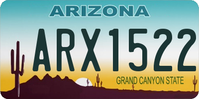 AZ license plate ARX1522