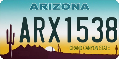 AZ license plate ARX1538