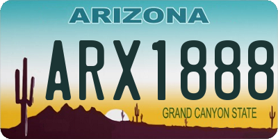AZ license plate ARX1888