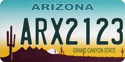 AZ license plate ARX2123