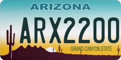 AZ license plate ARX2200