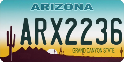 AZ license plate ARX2236