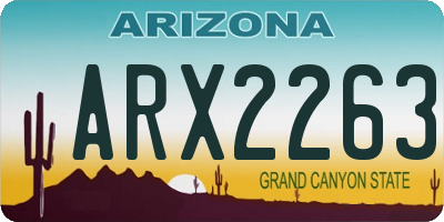AZ license plate ARX2263