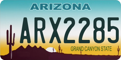 AZ license plate ARX2285