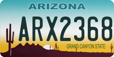 AZ license plate ARX2368