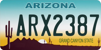 AZ license plate ARX2387