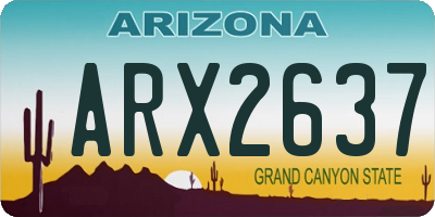 AZ license plate ARX2637